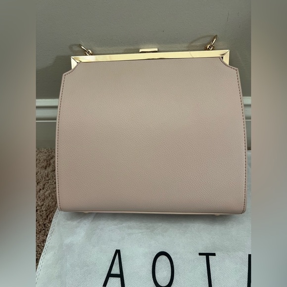 NWT new Anthropologie Aota Nicky shoulder bag faux leather pink gold crossbody - Picture 10 of 17